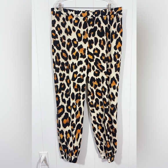 Ashley Stewart Pants - Ashley Stewart Animal Print  Pull On Jogger Pants Wide Leg Sz 18/20